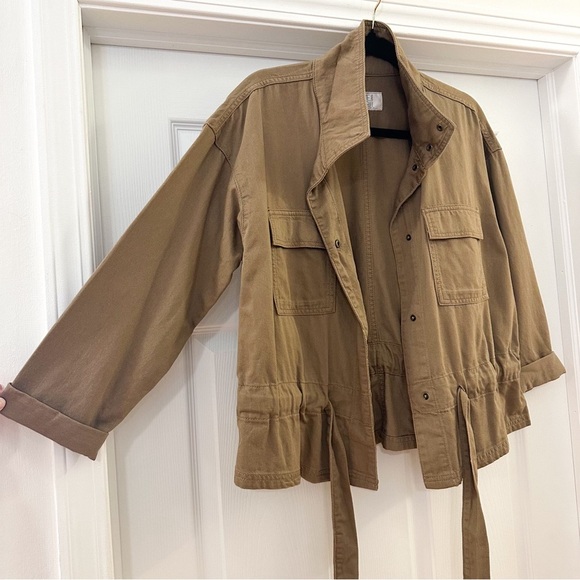 NWT Time and Tru Snap Front Tie Belt Utility Jacket Tan sz Small - Picture 5 of 12
